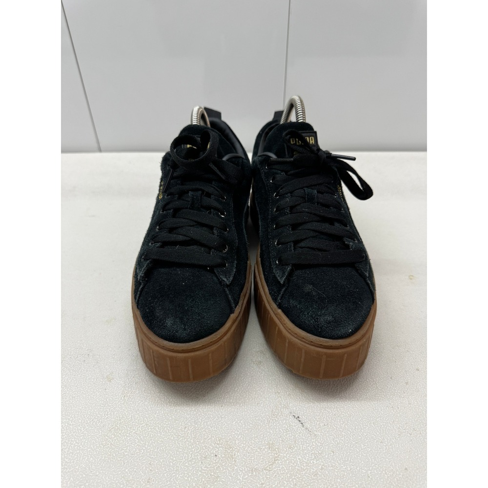 Puma Mayze Suede Black Gum Platform Sneakers 380784-05 Womens Size 10